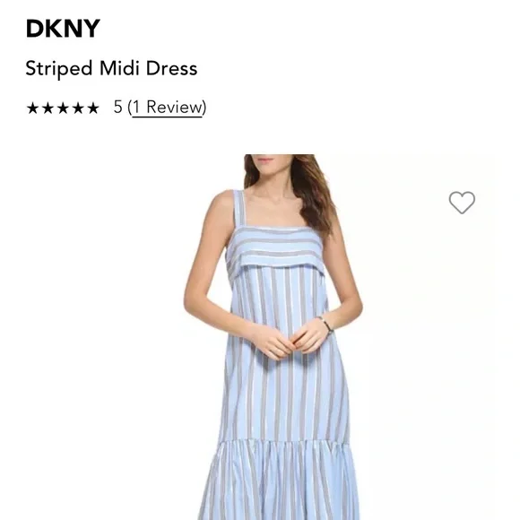 Dkny | Dresses | Dkny Sleeveless Midi Dress Size Medium Frosted Blue Striped  | Poshmark